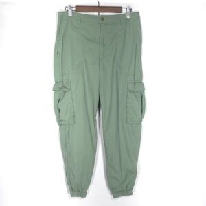 Abercrombie & Fitch Pants‎ Cargo Pockets Stretch Jogger Twill Green Womens Large